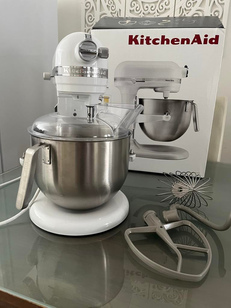 KitchenAid Heavy Duty mixer wit, 4 liter of meer, Ophalen, Gebruikt, 3 snelheden of meer
