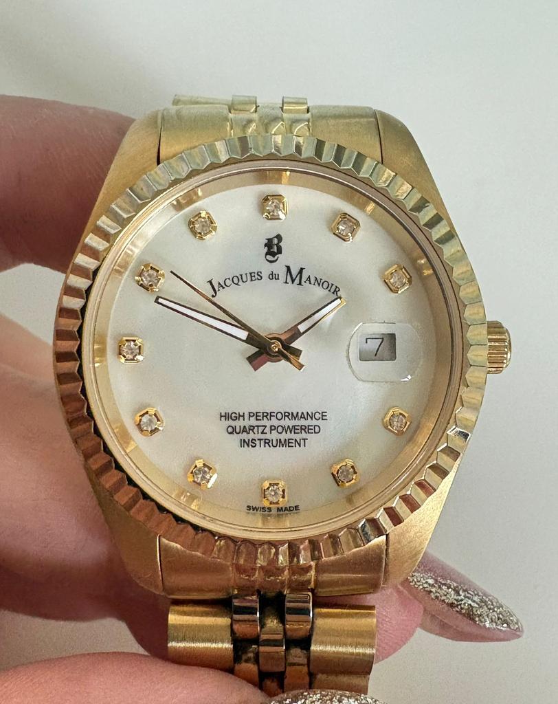 Horloge Jacques du Manoir goudkleurig, Overige merken, Staal, Staal, Polshorloge