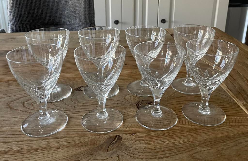 8 Prachtige écht kristallen geslepen wijnglazen, Verzamelen, Glas en Borrelglaasjes, Ophalen, Gebruikt, Overige typen