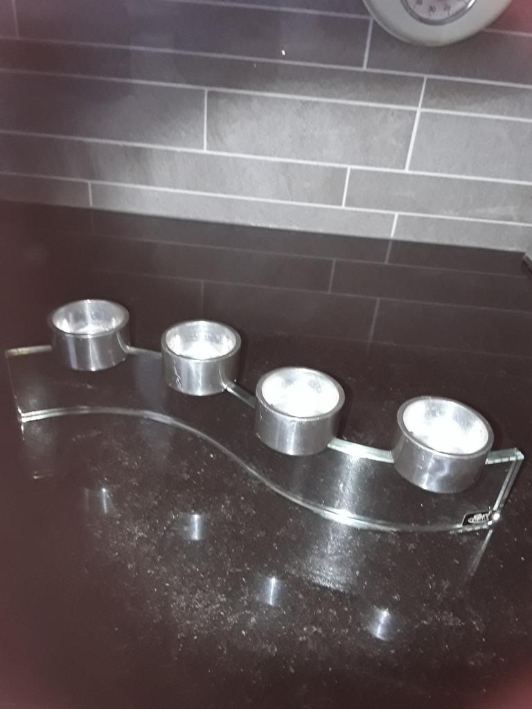 Peri Glass waxinelichthouder jaren '90, Overige materialen, 25 tot 50 cm, Ophalen of Verzenden, Zo goed als nieuw