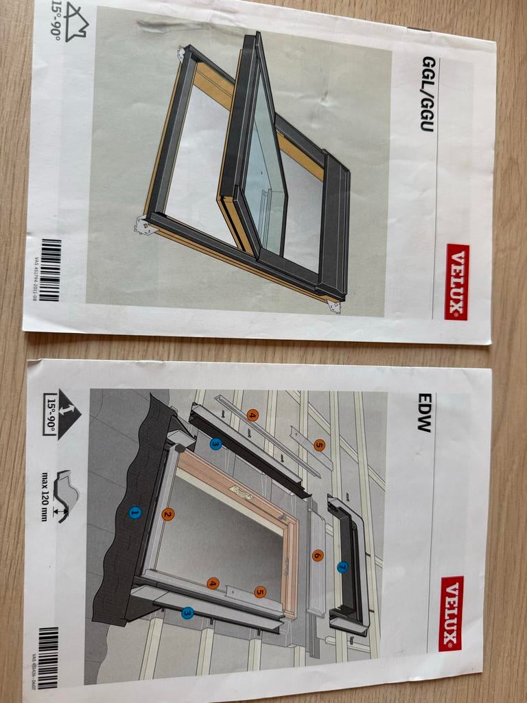 VELUX dakraam GGL S08 114x140cm + EDW gootstuk, afhalen, Ophalen, Gebruikt, 80 tot 120 cm, 120 tot 160 cm