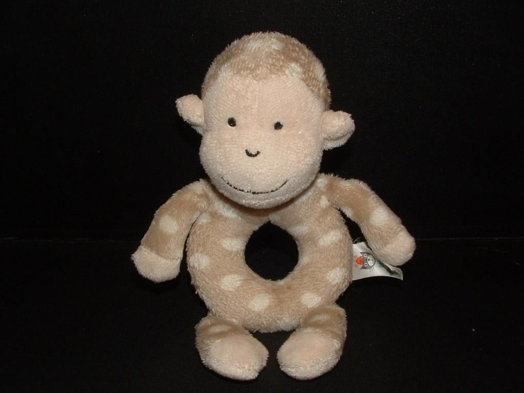 LITTLE JELLYCAT AAP RAMMELAAR VELOURS BEIGE MET WITTE, Ophalen of Verzenden, Nieuw, Overige typen