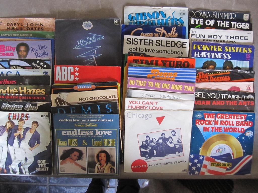 200 Singles popmuziek van alles wat, Cd's en Dvd's, Vinyl Singles, Ophalen, Gebruikt, 7 inch, Single