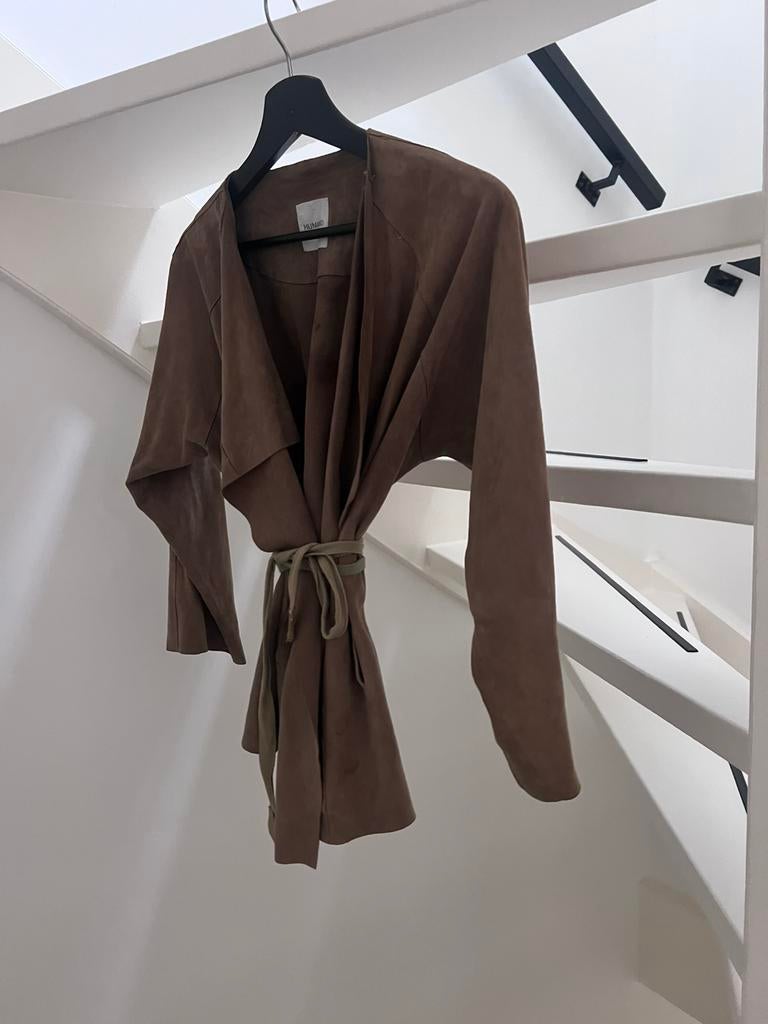 Humanoid jas suède 100%, Ophalen of Verzenden, Zo goed als nieuw, Maat 42/44 (L), Beige