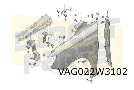 Volkswagen Caddy (1/21-) (2K) voorscherm Rechts Origineel! 2, Auto-onderdelen, -, -, Nieuw, Spatbord