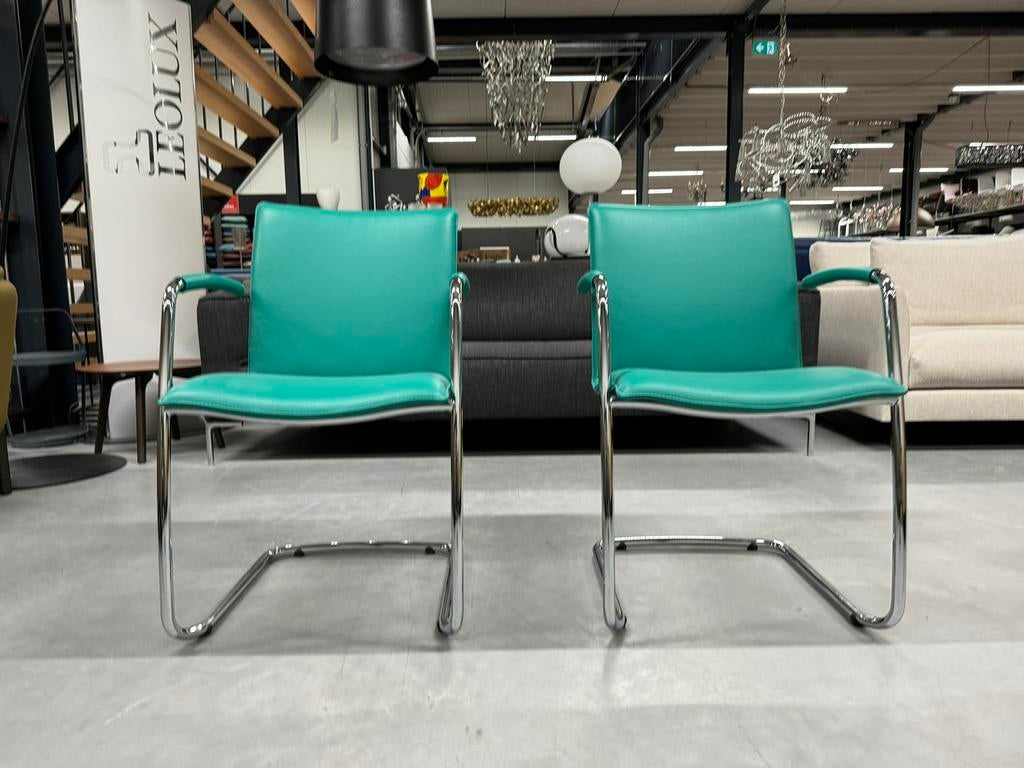 2 Nieuw Leolux Freyr eetkamerstoelen Lagoon design stoel, Huis en Inrichting, Stoelen, Leolux, Twee, Overige kleuren, Nieuw