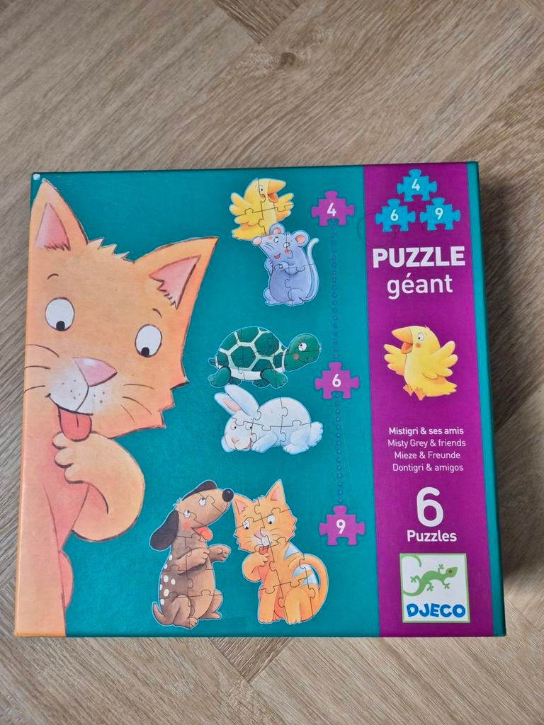 Djeco grote dieren puzzel, Ophalen of Verzenden, 10 tot 50 stukjes