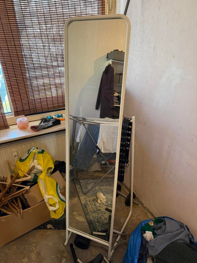 Spiegel, Huis en Inrichting, Woonaccessoires | Spiegels, Ophalen, Minder dan 50 cm, Zo goed als nieuw, 150 tot 200 cm