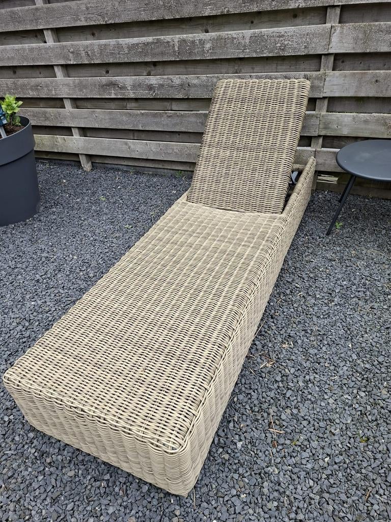 Tuin Ligbed van wicker verstelbaar, Tuin en Terras, Ligbedden, Ophalen, Gebruikt, Wicker, Verstelbaar