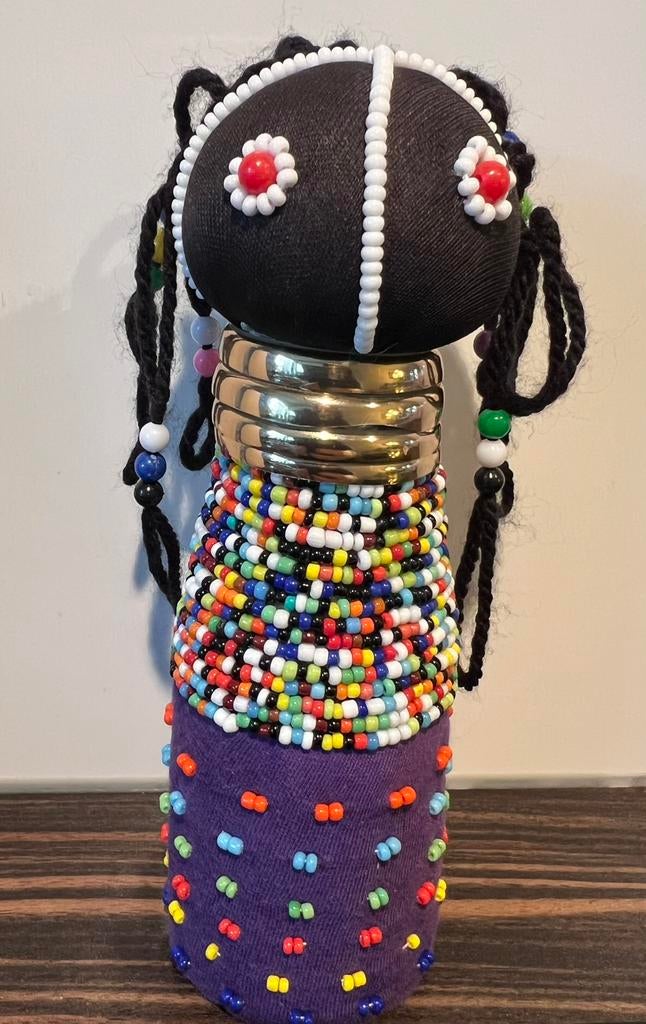 Traditionele symbolische kralen Ndebele pop uit Zuid-Afrika, Ophalen of Verzenden