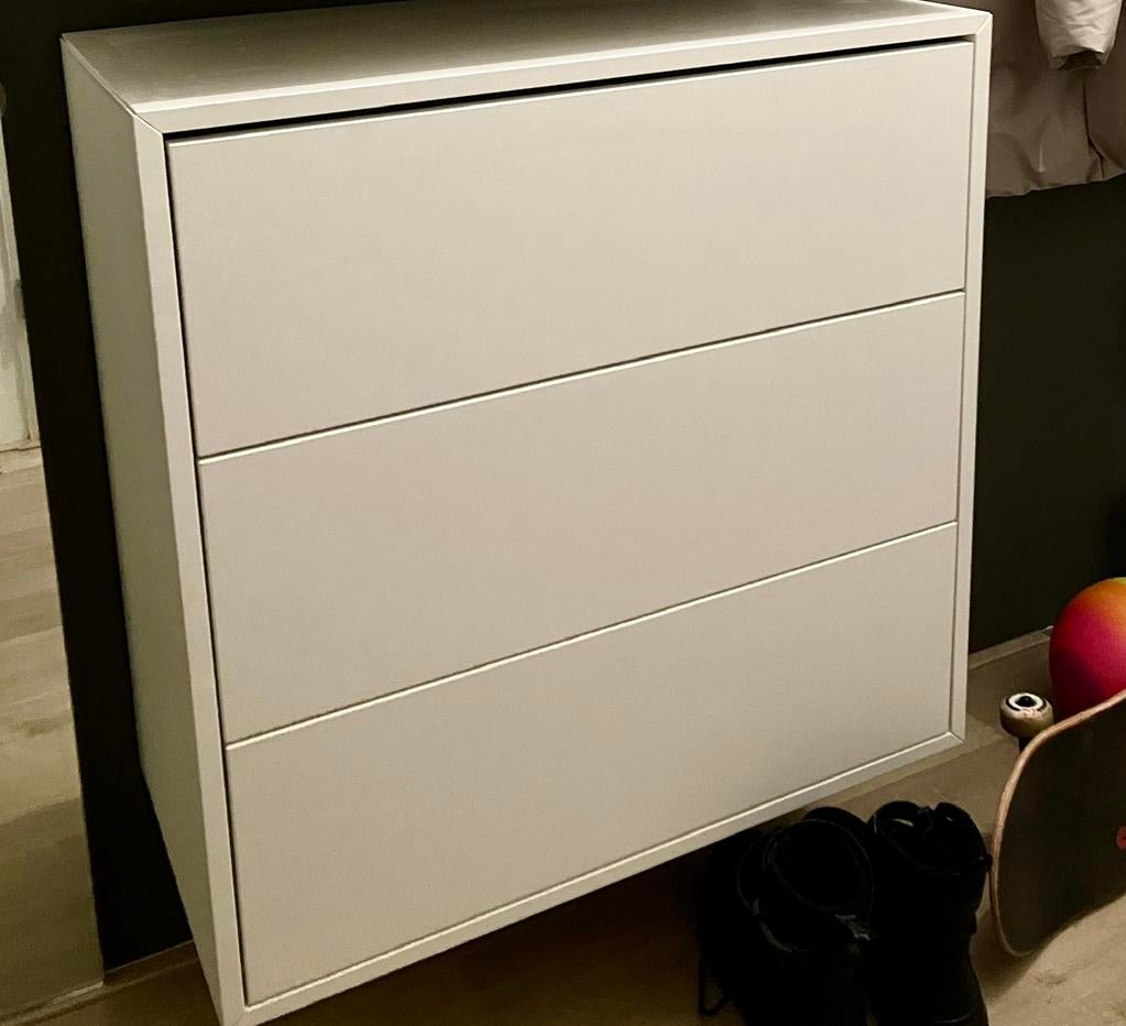 Ikea Eket ladekast 3 lades wit, Ophalen, 50 tot 100 cm, Zo goed als nieuw, 3 of 4 laden