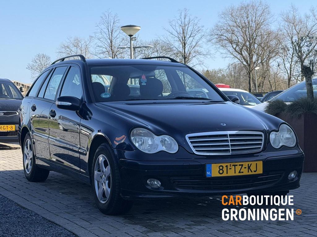 Mercedes C-klasse Combi 180 K. Classic | AIRCO | CRUISE | TR, Traction-control, Gebruikt, Zwart, 1796 cc