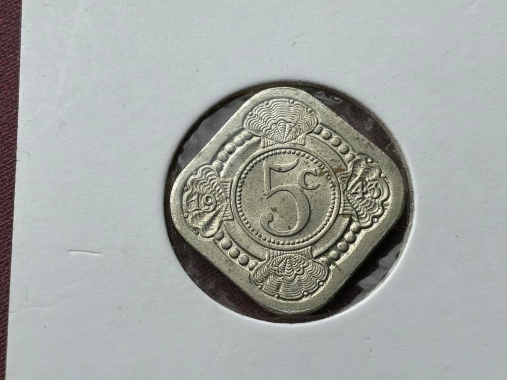 5 cent in originele kleur, Postzegels en Munten, Munten | Nederland, Ophalen of Verzenden, Koningin Wilhelmina, 1 cent