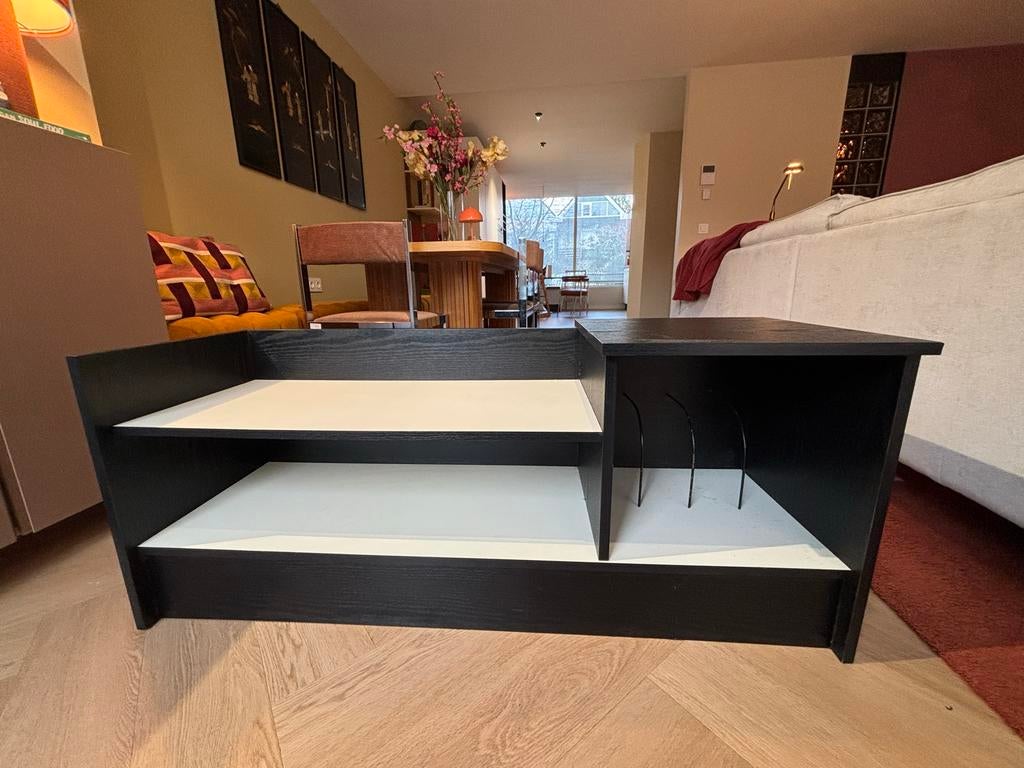 Vintage vinyl platenkast / lage kast - 120x50x40 cm, Ophalen, Gebruikt