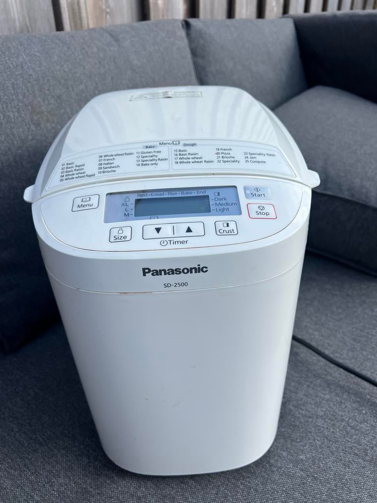 Panasonic SD-2500 Broodbakmachine - Zo goed als nieuw, Witgoed en Apparatuur, Broodbakmachines, Met timer, Meer dan 10 programma's