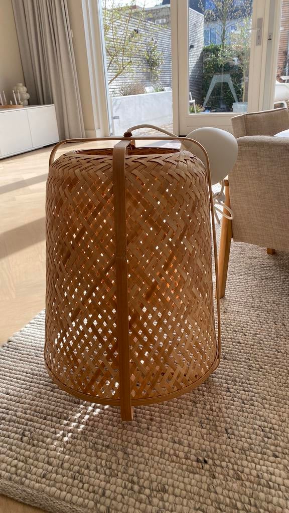 Ikea rieten lamp, Ophalen, Zo goed als nieuw, Hout, Minder dan 50 cm