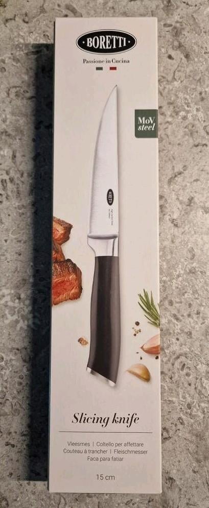 Boretti slicing knife / vleesmes 15 cm, Huis en Inrichting, Keuken | Bestek, Ophalen of Verzenden, Nieuw, Rvs of Chroom