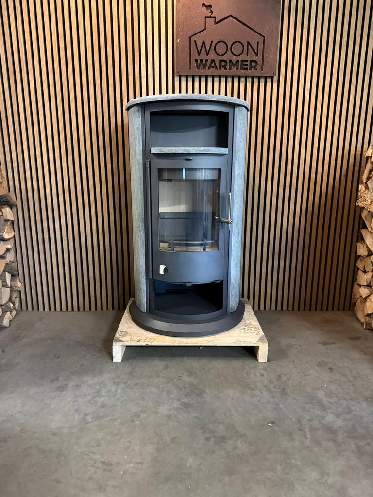 26026 Speksteenkachel Drooff 6kw, Ophalen, Gebruikt, Houtkachel, Vrijstaand