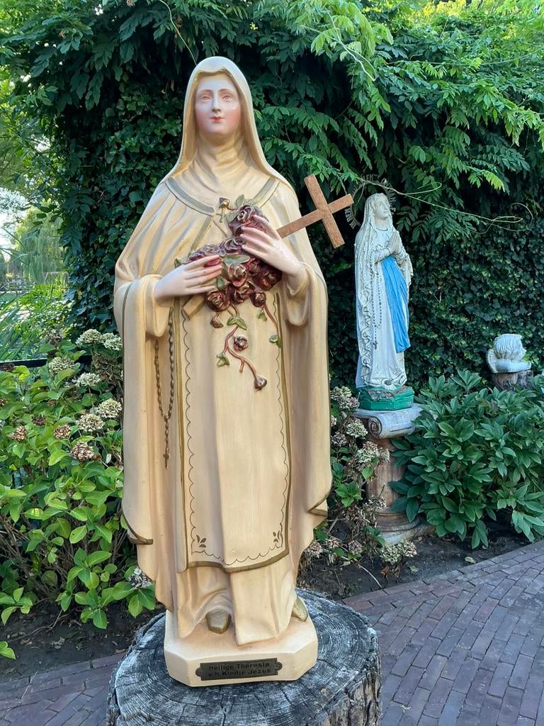 Groot gipsen beeld Heilige Theresia ❤️ van het Kindje Jezus, Antiek en Kunst, Ophalen of Verzenden