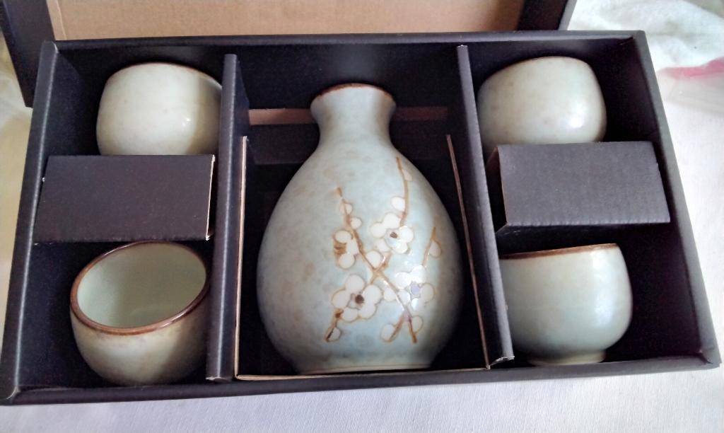 Originele Japanse Sake Set – Edo Hana Nieuw, Ophalen, Nieuw, Overige stijlen, Porselein