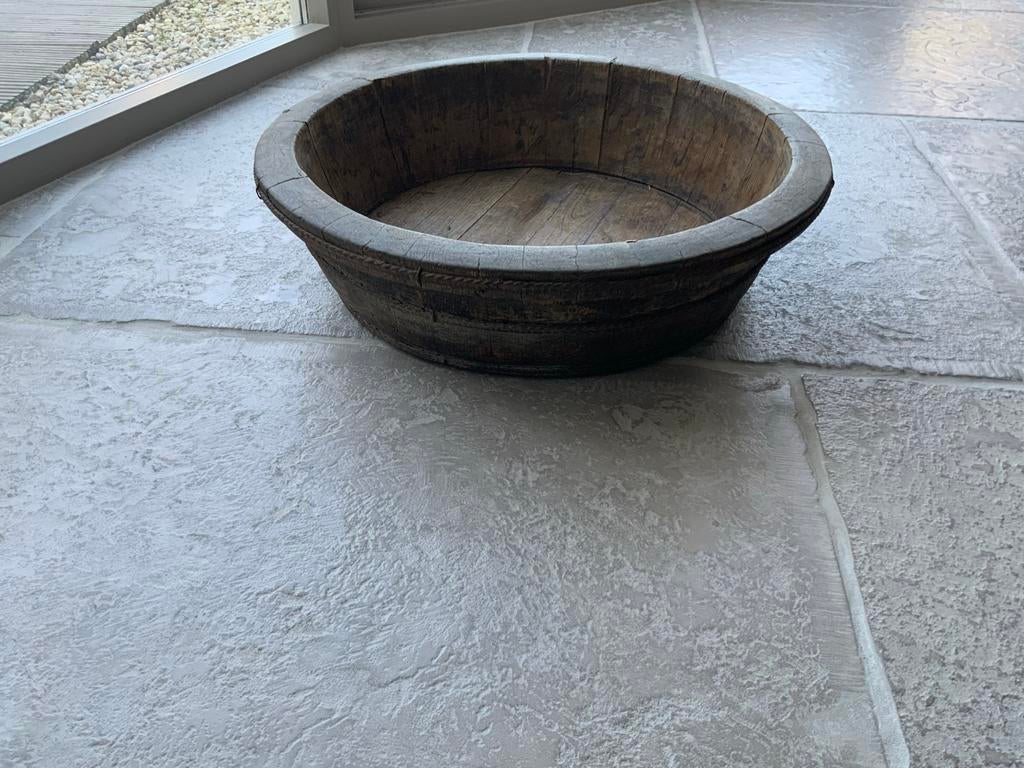 Prachtige oude olijfbak - decoratief en veelzijdig, Gebruikt, Schaal, Ophalen of Verzenden, Ovaal