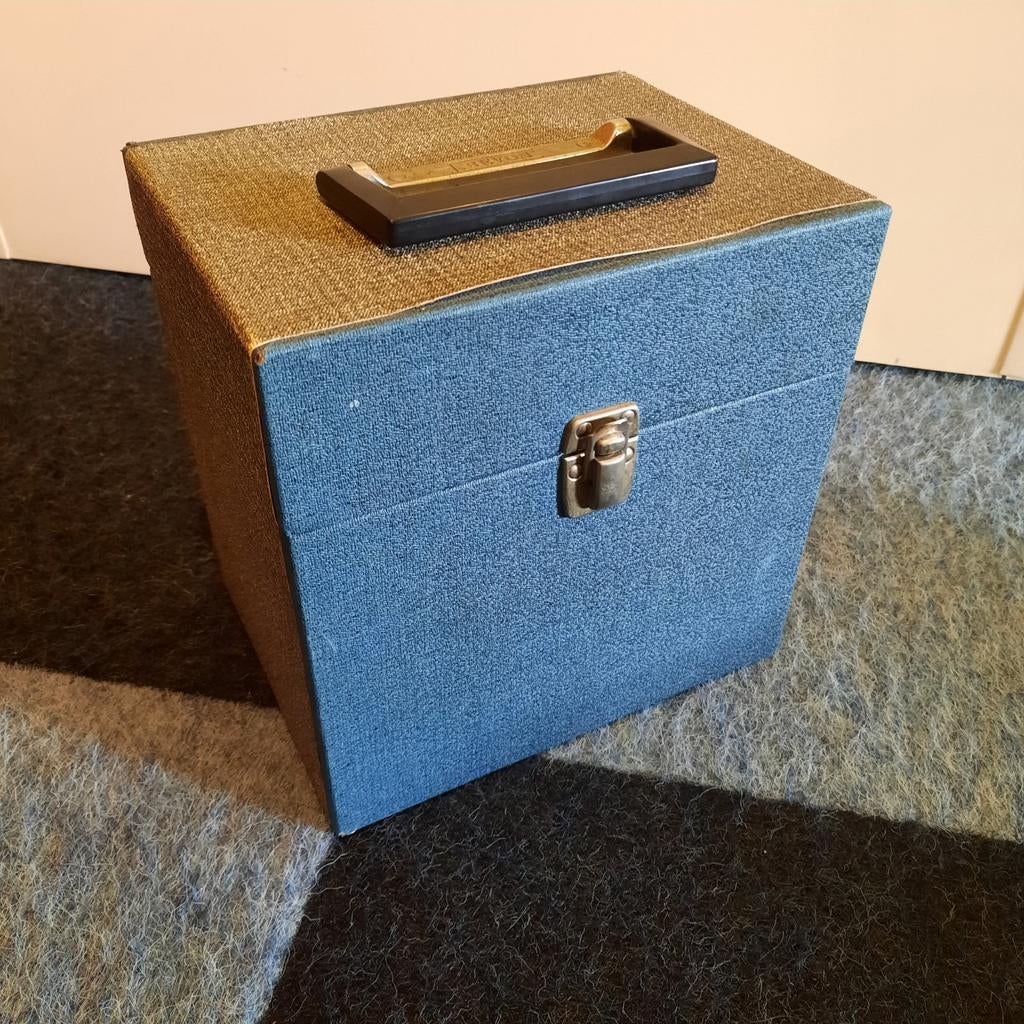 Retro, vintage dikke platenkoffer voor 7 inch vinyl singels, Ophalen of Verzenden, Gebruikt, 7 inch