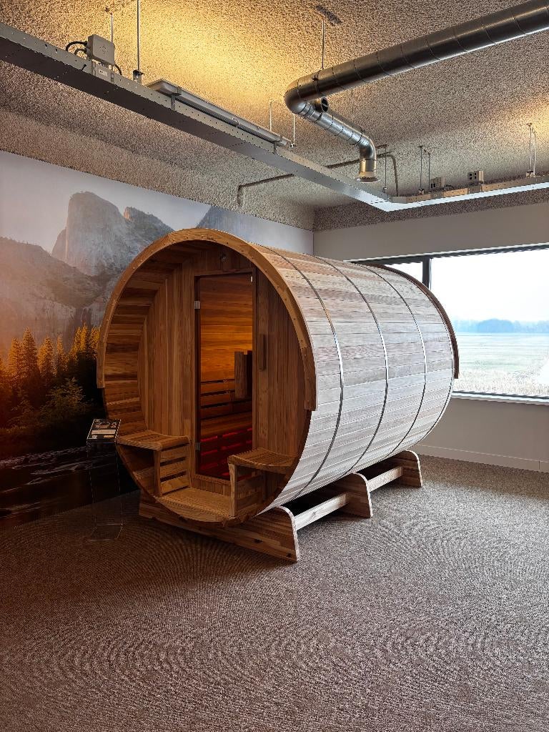 Barrelsauna TR270 | Harvia kachel | v.a. €6.295, Ophalen of Verzenden, Nieuw, Fins of Traditioneel, Complete sauna