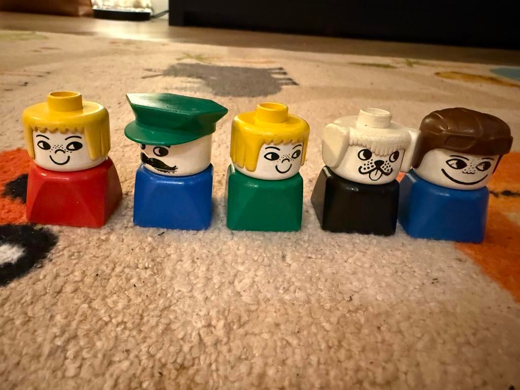 Vintage LEGO DUPLO poppetjes – jaren ’70 / ’80 (set), Ophalen of Verzenden, Gebruikt, Losse stenen, Duplo