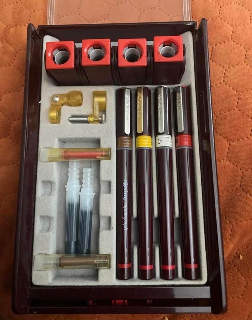 Vintage Rotring Rapidograph Set - Compleet, Verzamelen, Ophalen, Gebruikt
