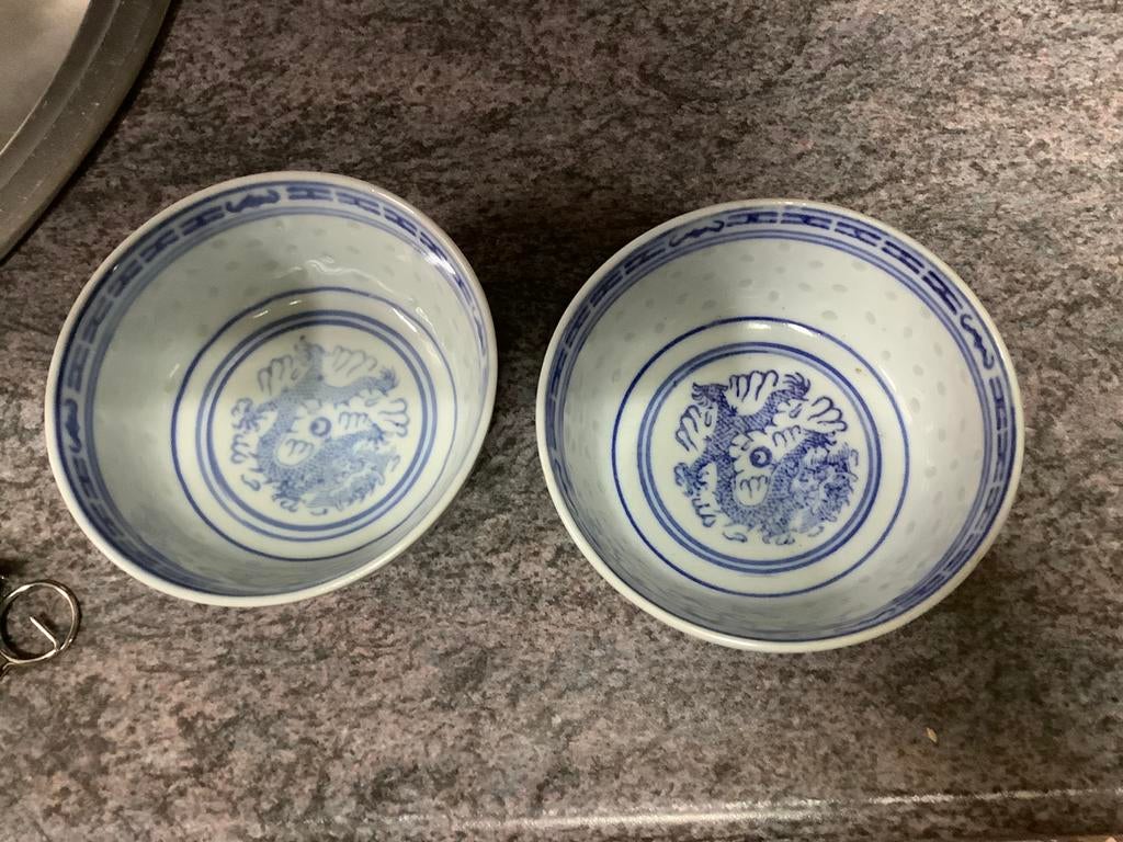 2x chinese schaaltje, Huis en Inrichting, Ophalen of Verzenden, Overige stijlen, Aardewerk, Schaal of Schalen