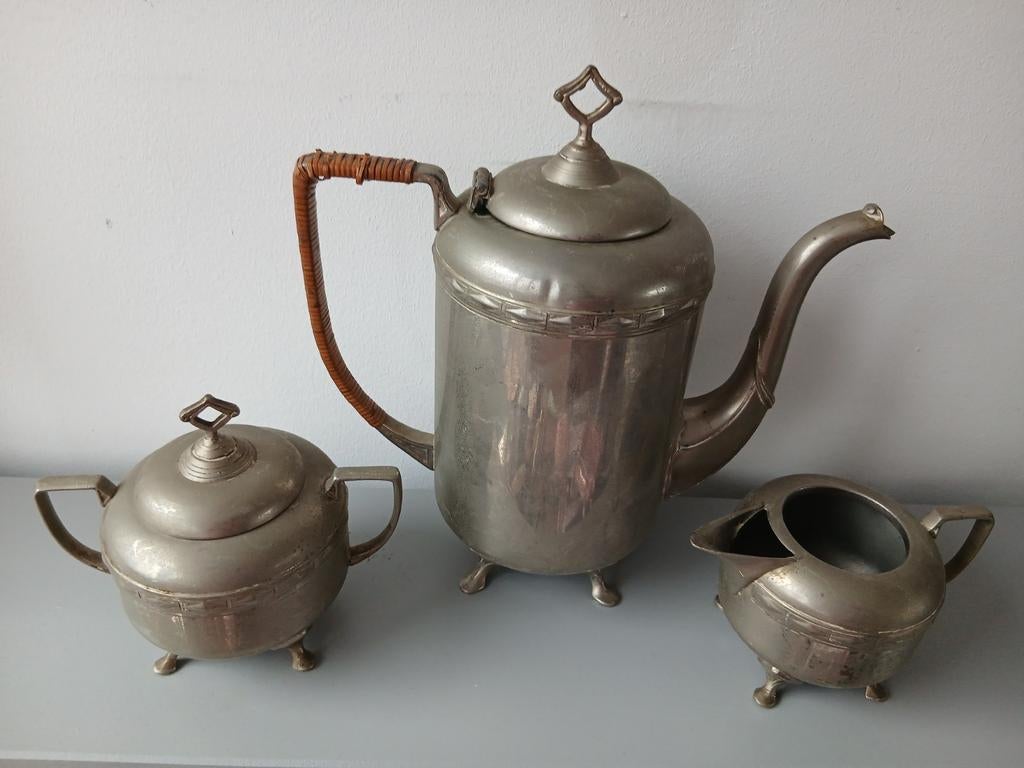 Antiek koffie servies theepot suikerpot melkkan Rio Tiel, Ophalen of Verzenden