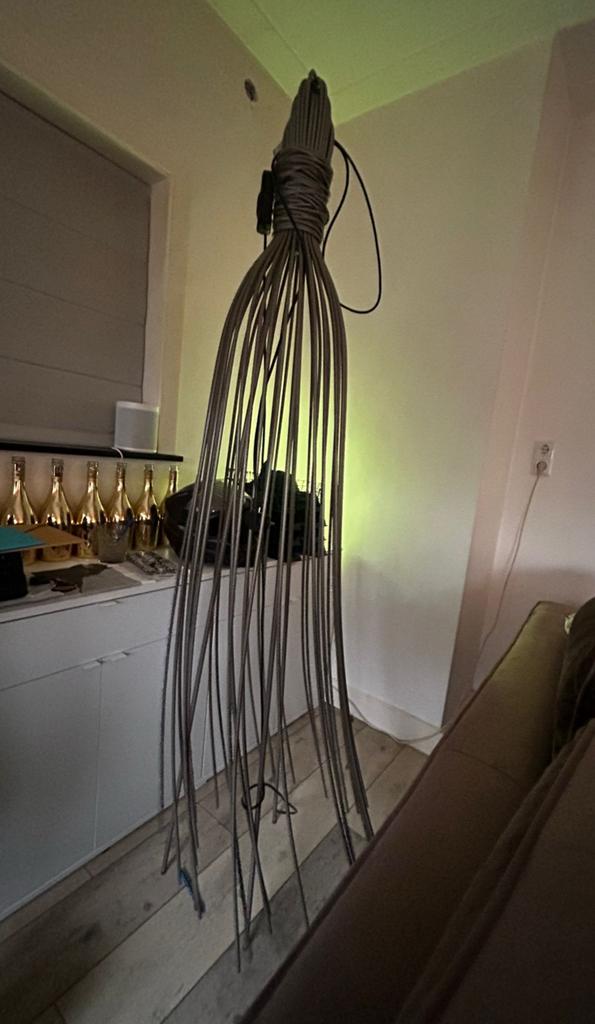 Terzani Hugo - Vloerlamp, nikkel gesatineerd., Ophalen of Verzenden, Gebruikt, Metaal, 75 cm of meer