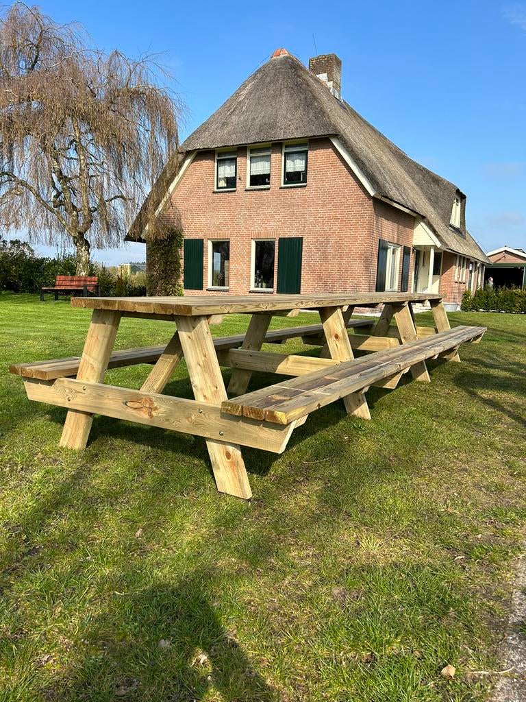 Tuintafel 500cm de grootste tafel van de BENELUX, Tuin en Terras, Picknicktafels, Nieuw, Rechthoekig, Hout, Ophalen of Verzenden