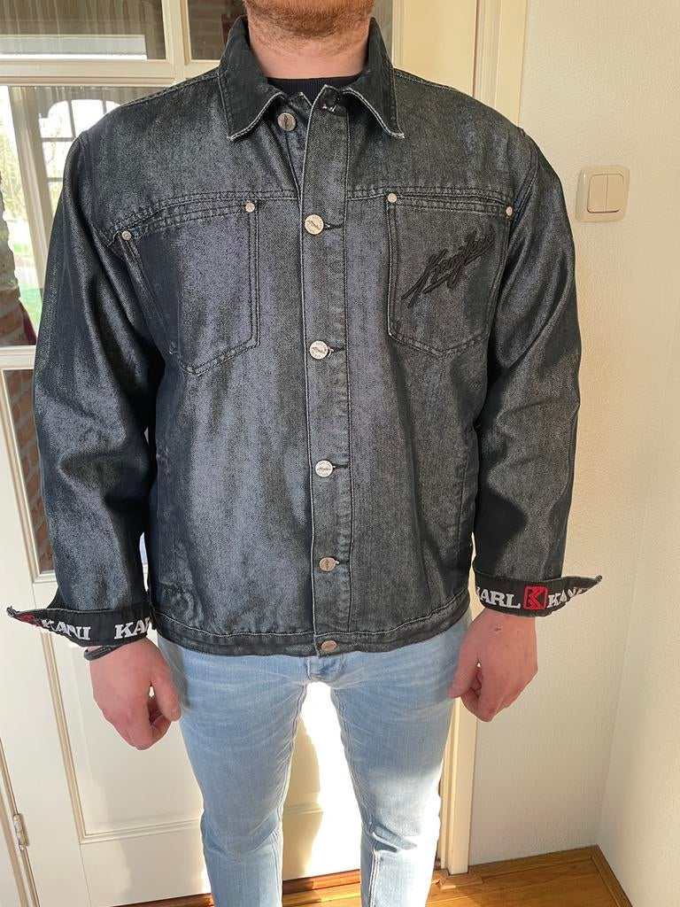 Karl kani jas maat L met fluoriserende stof, Ophalen of Verzenden, Zo goed als nieuw, Maat 52/54 (L), Zwart