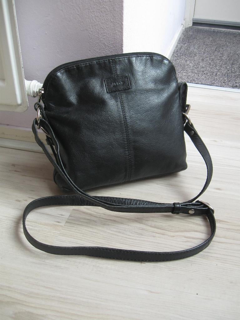 MYLADY zwart leren schoudertasje, Ophalen of Verzenden, Zo goed als nieuw, Zwart, Schoudertasje
