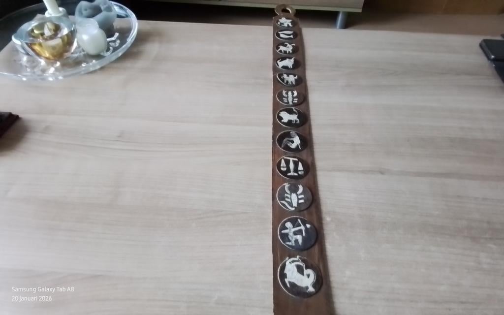 Wanddecoratie/Riem met sterrenbeelden, leer, Antiek en Kunst, Kunst | Niet-Westerse kunst, Ophalen of Verzenden