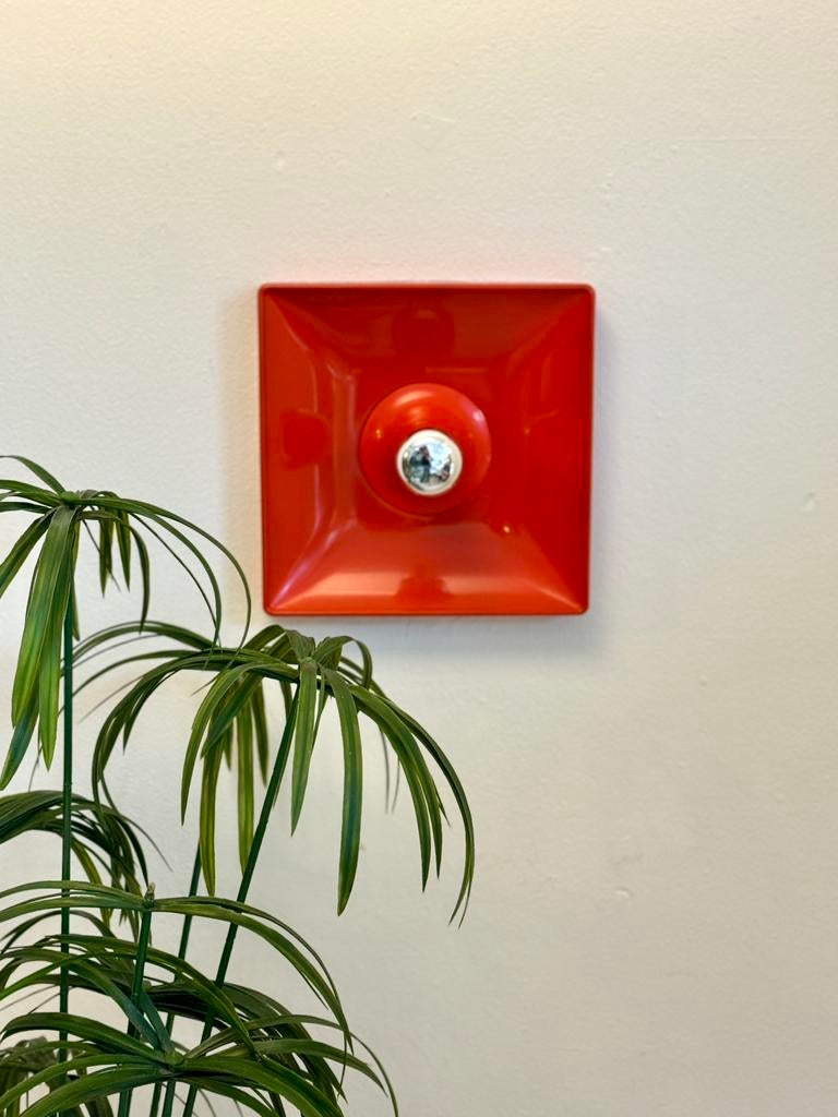 Vintage Space Age wandlamp Sölken Leuchten jaren 70 oranje, Space Age, vintage, Ophalen of Verzenden, Zo goed als nieuw, Nvt