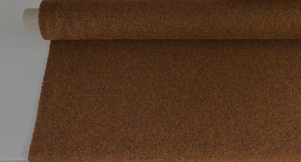 Kvadrat Divina Melange 3 oranjebruin; restant meubelstof, Wol, Bruin, 120 cm of meer, Nieuw