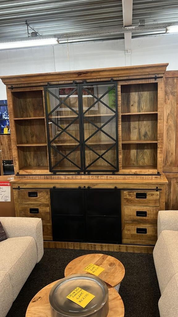 Buffetkast Industrieel massief Mango  200 x 220 cm NIEUW, Ophalen, 200 cm of meer, Nieuw, 200 cm of meer