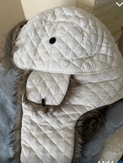 sneeuwmuts wit met bont, Overige merken, 100 tot 140 cm, Ophalen of Verzenden, Zo goed als nieuw