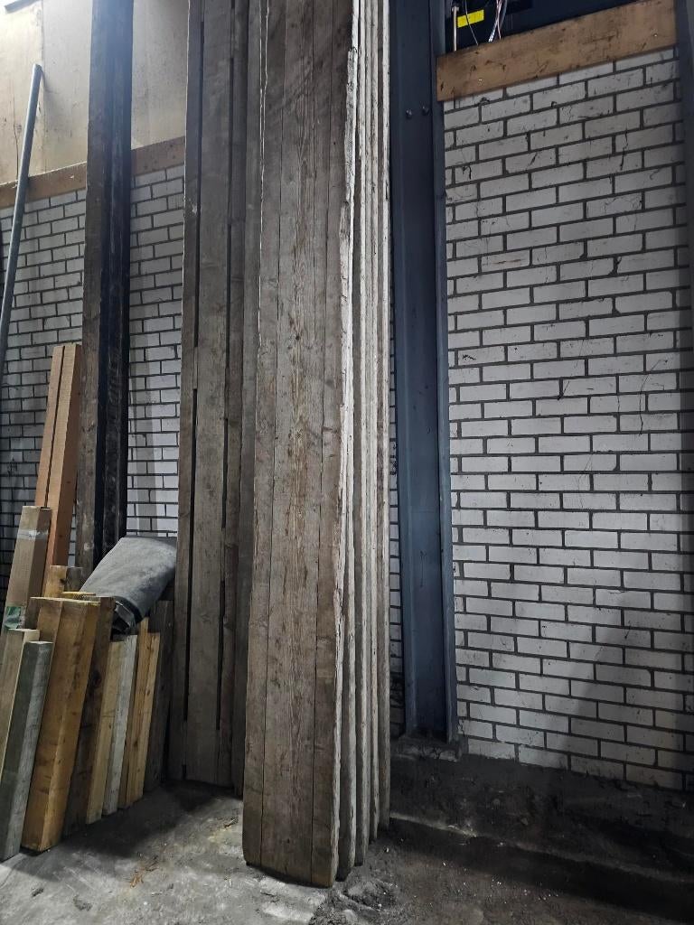 10x Houten Badding Loopplank 475-575cm, Doe-het-zelf en Verbouw, Hout en Planken, Ophalen, Overige typen, Vuren, 50 mm of meer