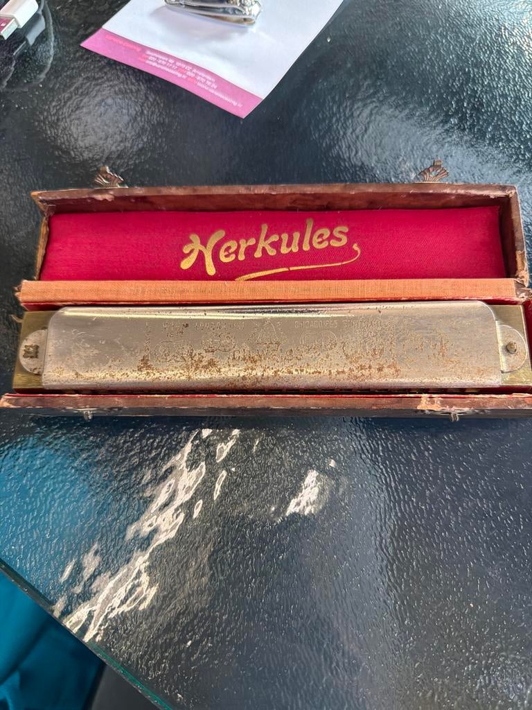 Herkules Mondharmonica - Vintage, Muziek en Instrumenten, Blaasinstrumenten | Mondharmonica's, Ophalen, Gebruikt, Overige typen