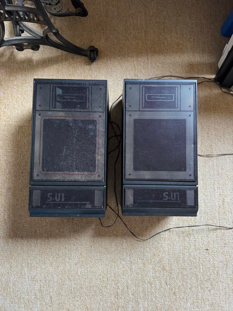 2 Vintage Sansui S-UI speakers, Audio, Tv en Foto, Luidsprekers, Gebruikt, Minder dan 60 watt, Front, Rear of Stereo speakers