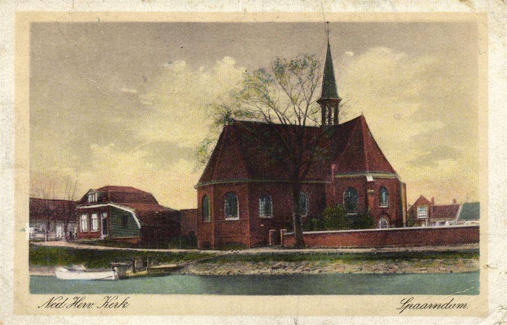 Ned. Herv. Kerk - Spaarndam - B-keus - 1930 gelopen, Verzamelen, Ansichtkaarten | Nederland, Ophalen of Verzenden, 1920 tot 1940