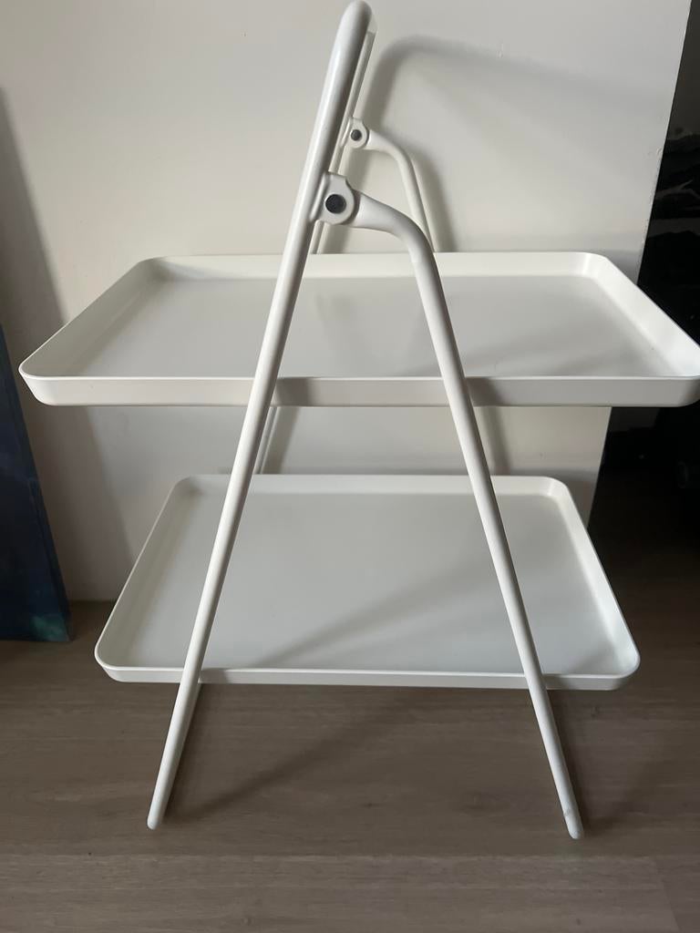 IKEA bijzettafel met dienbladen, Ophalen, Minder dan 55 cm, Gebruikt, Metaal of Aluminium