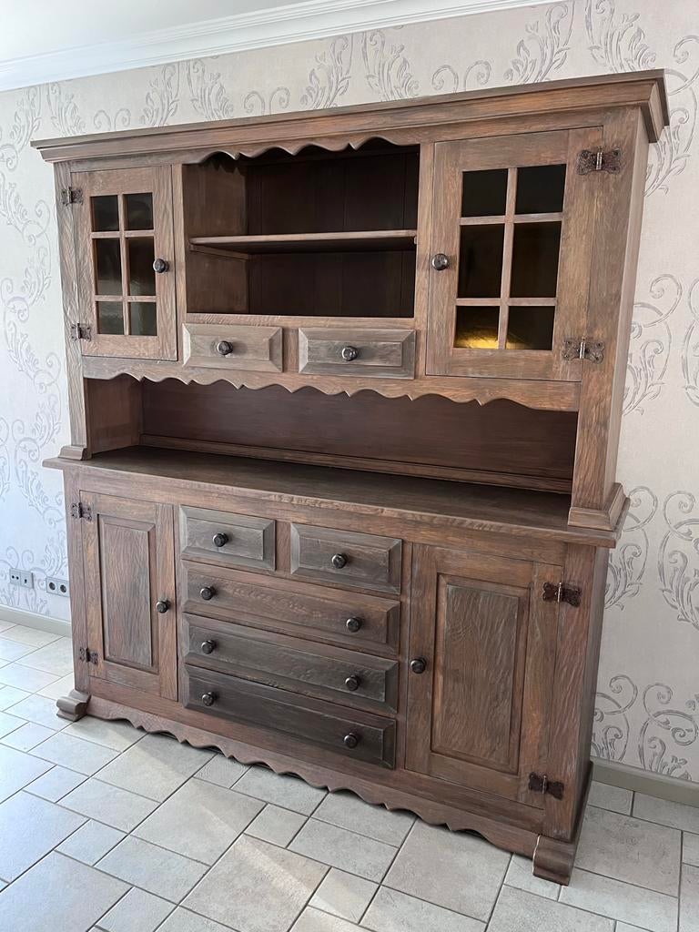 Franse Eiken Buffetkast - Authentiek en Ruim, Huis en Inrichting, Kasten | Buffetkasten, Ophalen, Gebruikt, 100 tot 150 cm, 200 cm of meer