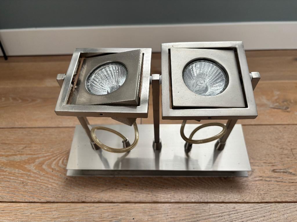 Spotjes RVS, Ophalen of Verzenden, Gebruikt, Metaal of Aluminium, Plafondspot of Wandspot