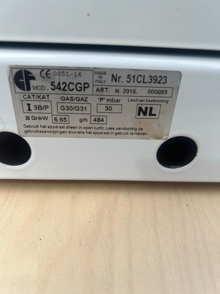 Gaskookplaat 4-pits, Witgoed en Apparatuur, Gebruikt, Minder dan 85 cm, Gas, 4 kookzones