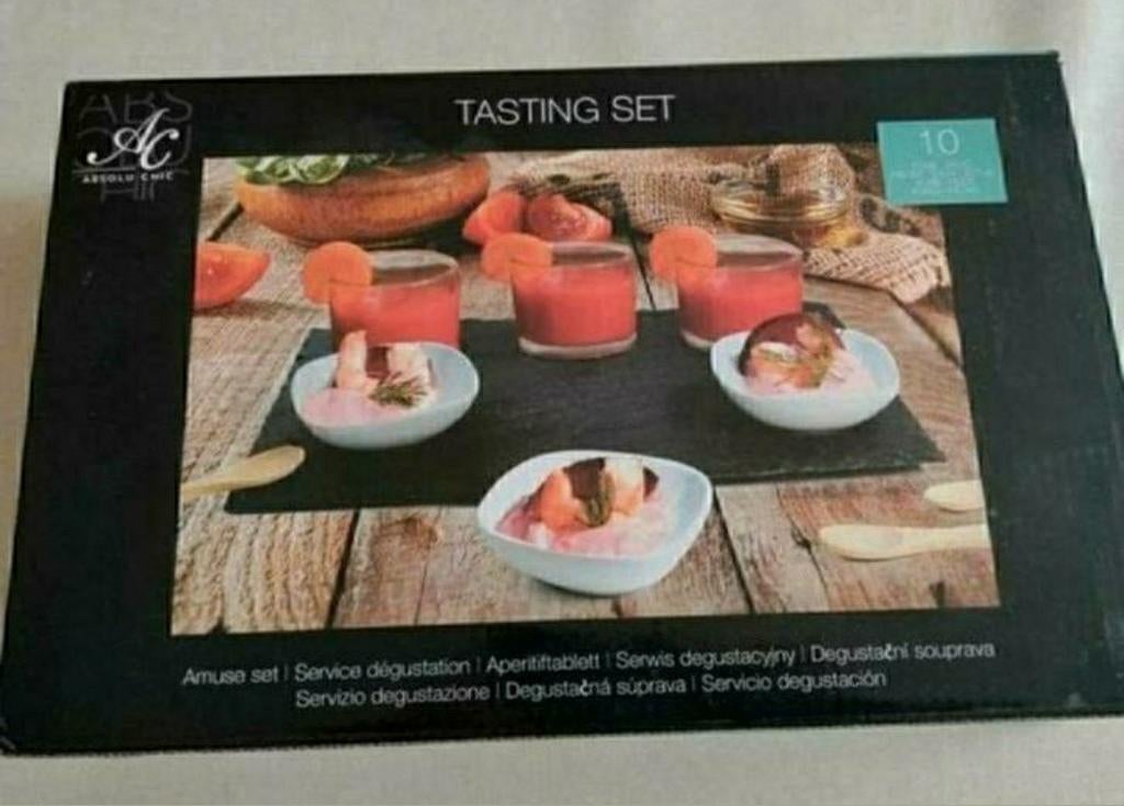 Amuse set,Serveertray,Schaaltjes,glaasjes,Amuse,Aperitief, Ophalen of Verzenden, Nieuw, Minder dan 4 personen