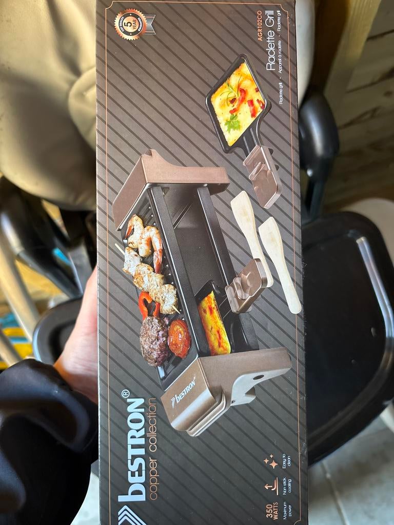 Bestron Mini Gourmette / Raclette Grill AGR102CO, Ophalen, Nieuw, Minder dan 4 personen